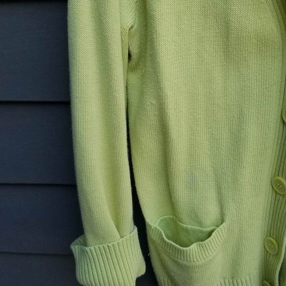 Pendleton Lime Green Cotton Cardigan with pockets size Large - Picture 4 of 8